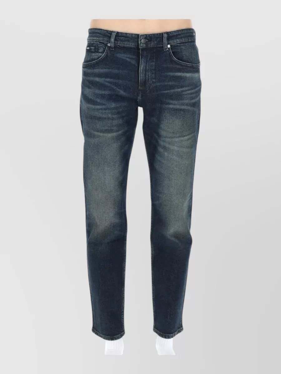 Boss denim regular-fit straight-leg jeans