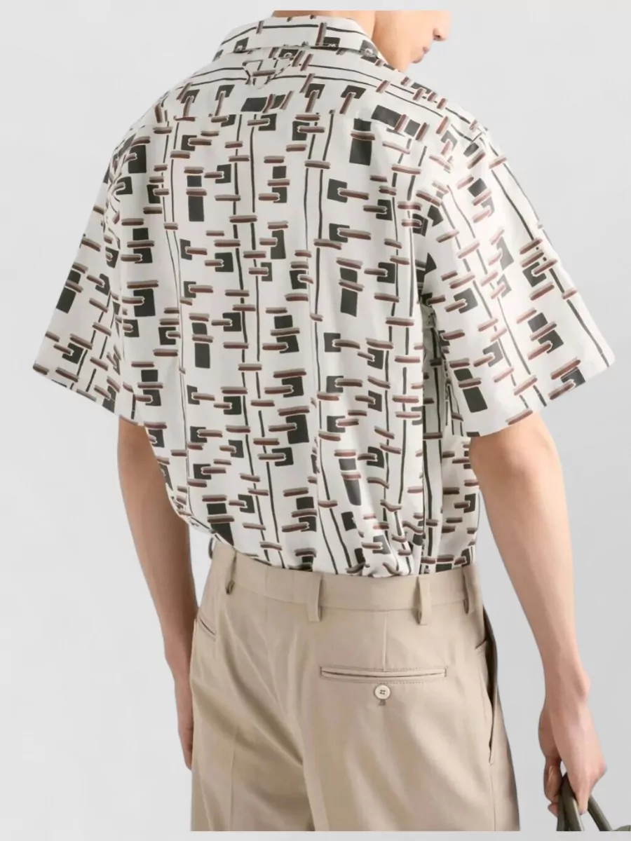 Prada Silk Cotton Printed Bowling Shirt