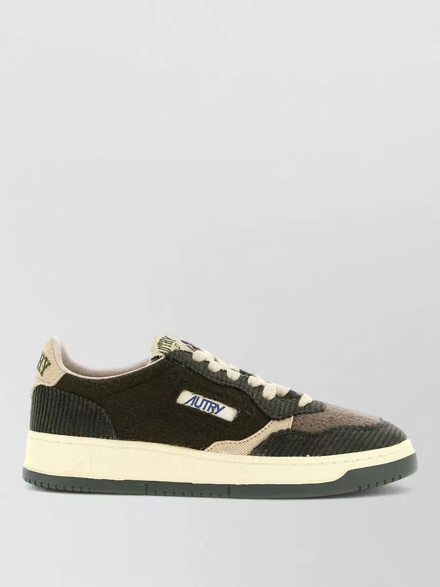 Autry Velvet And Felt Low-Top Sneakers