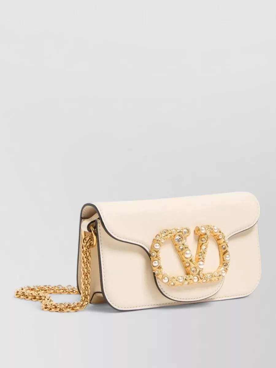Valentino Garavani Locò Small Leather Shoulder Bag Chain