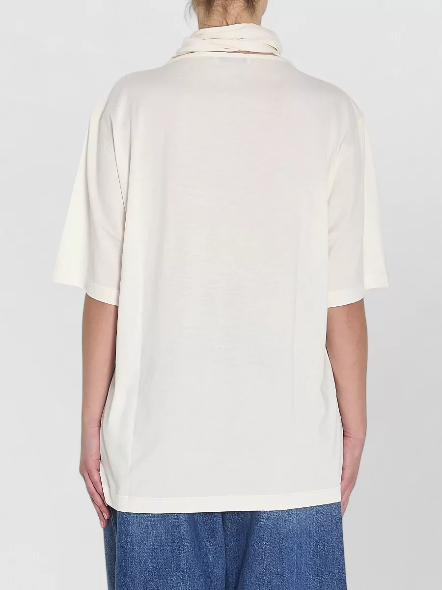 Lemaire Scarf Neck Oversized Cotton T Shirt
