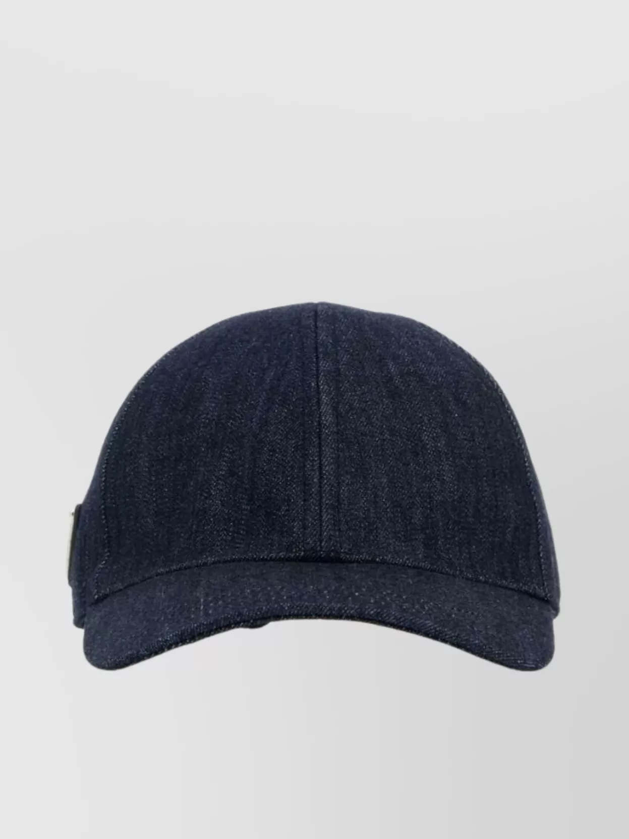 Prada Denim Cap Baseball Curved Brim In Blue