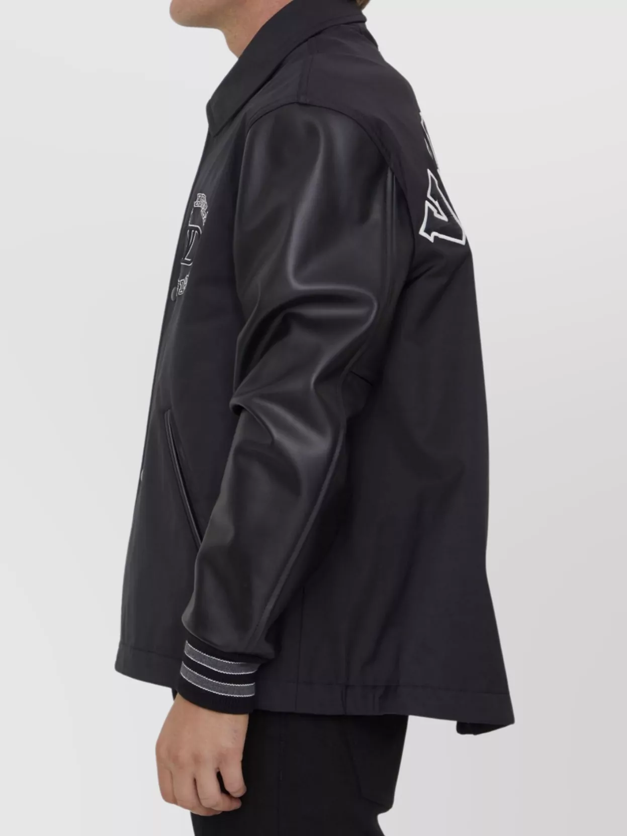 Valentino Garavani Track Jacket With Leather Sleeves And Patches