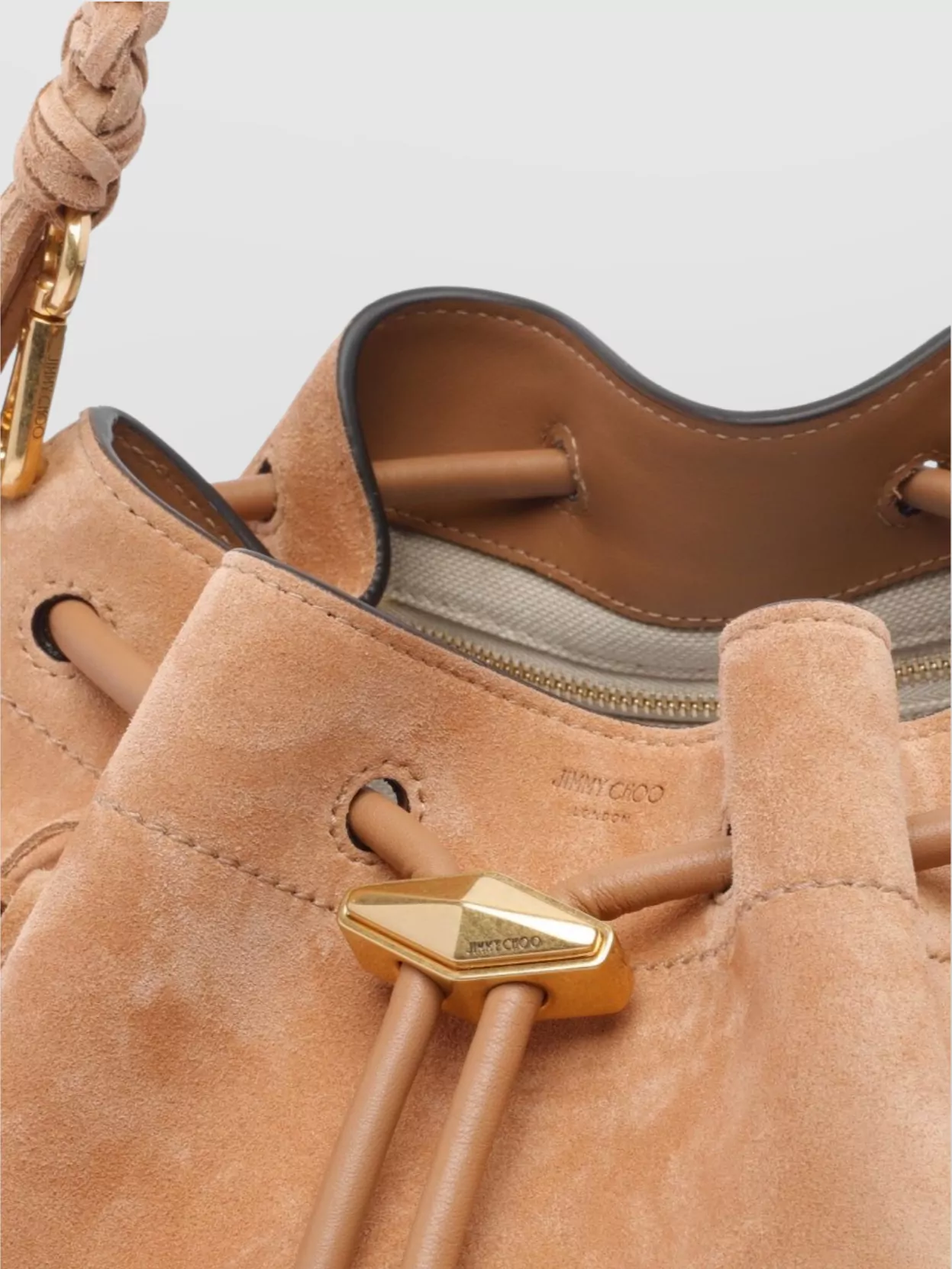 Jimmy Choo Suede Shoulder Bag Braided Handle