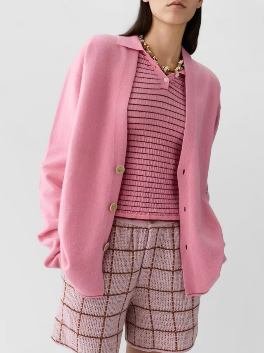 Guest In Residence Striped Slim-Fit Cashmere Long-Sleeve Polo Cardigan