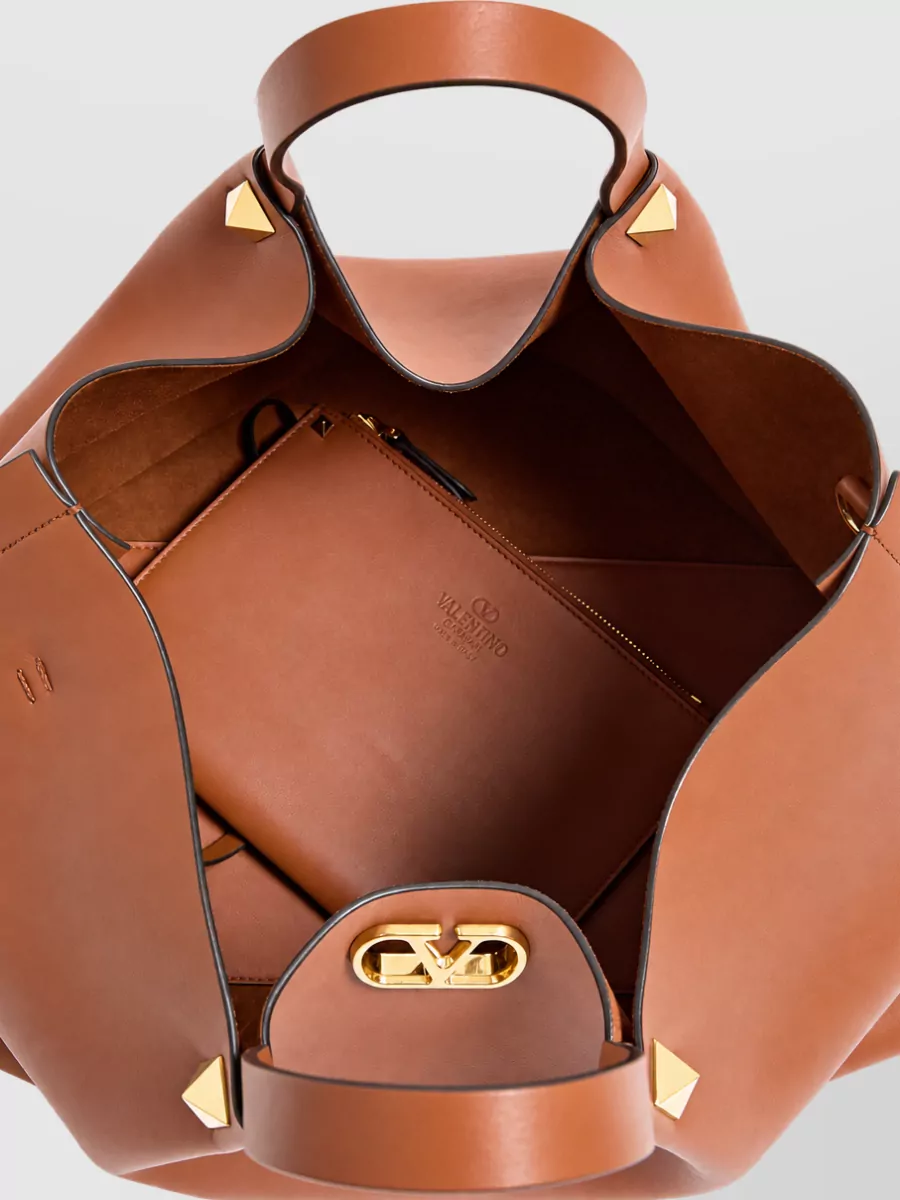 Valentino Garavani Vlogo Signature Leather Tote Bag