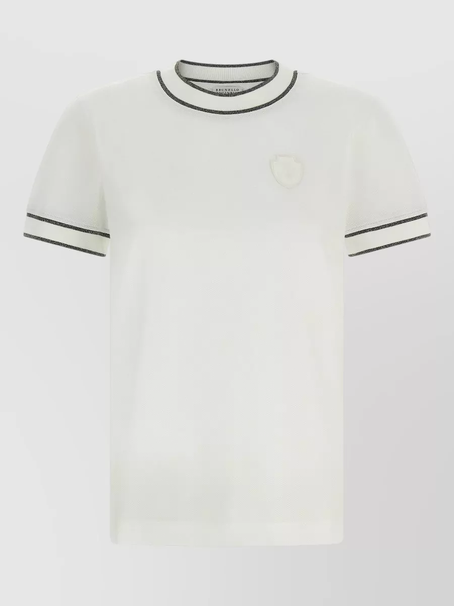 Brunello Cucinelli ribbed trim cotton crew neck t-shirt