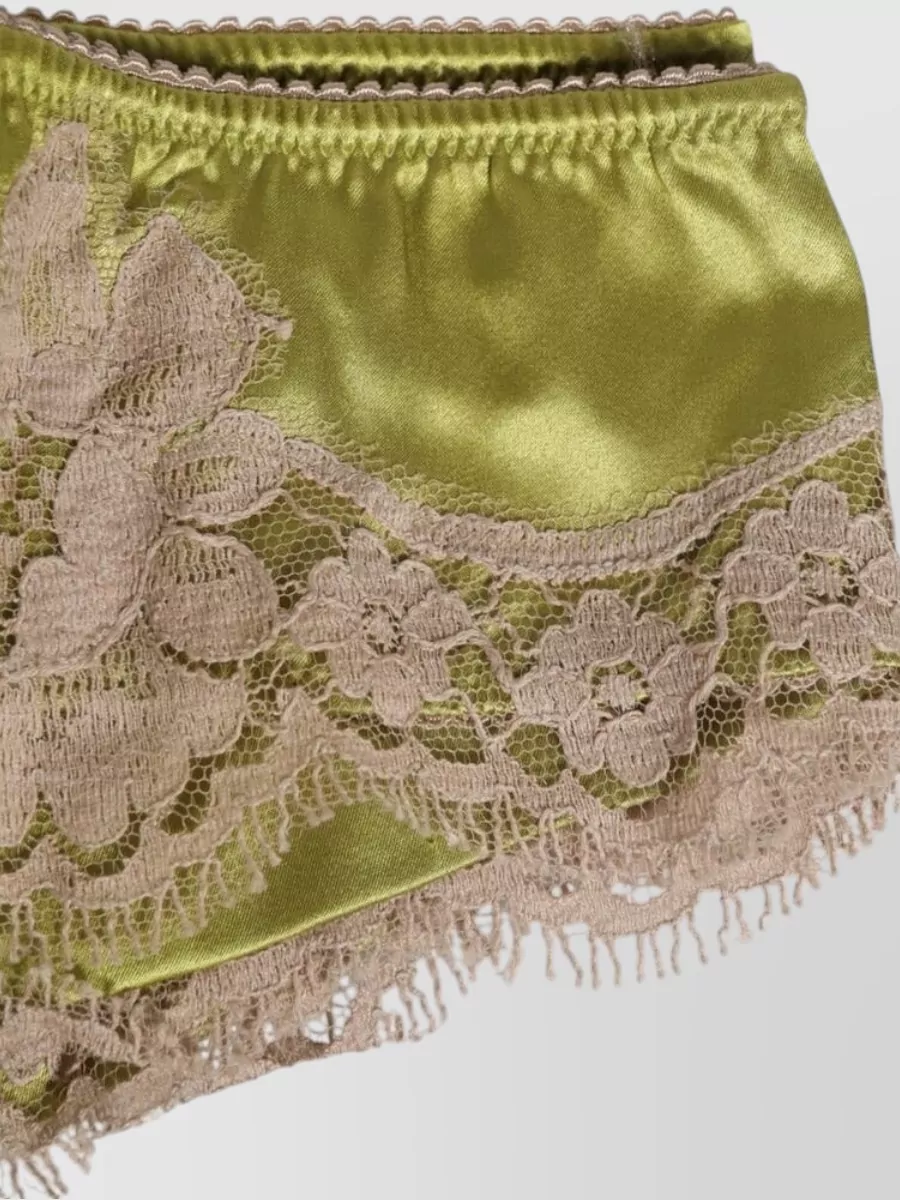 Dolce&Gabbana Silk Satin Lace Trim Briefs