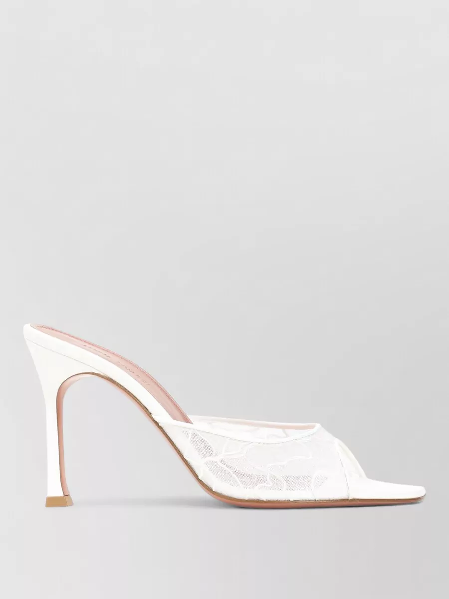 Amina Muaddi Leather Lace Mules