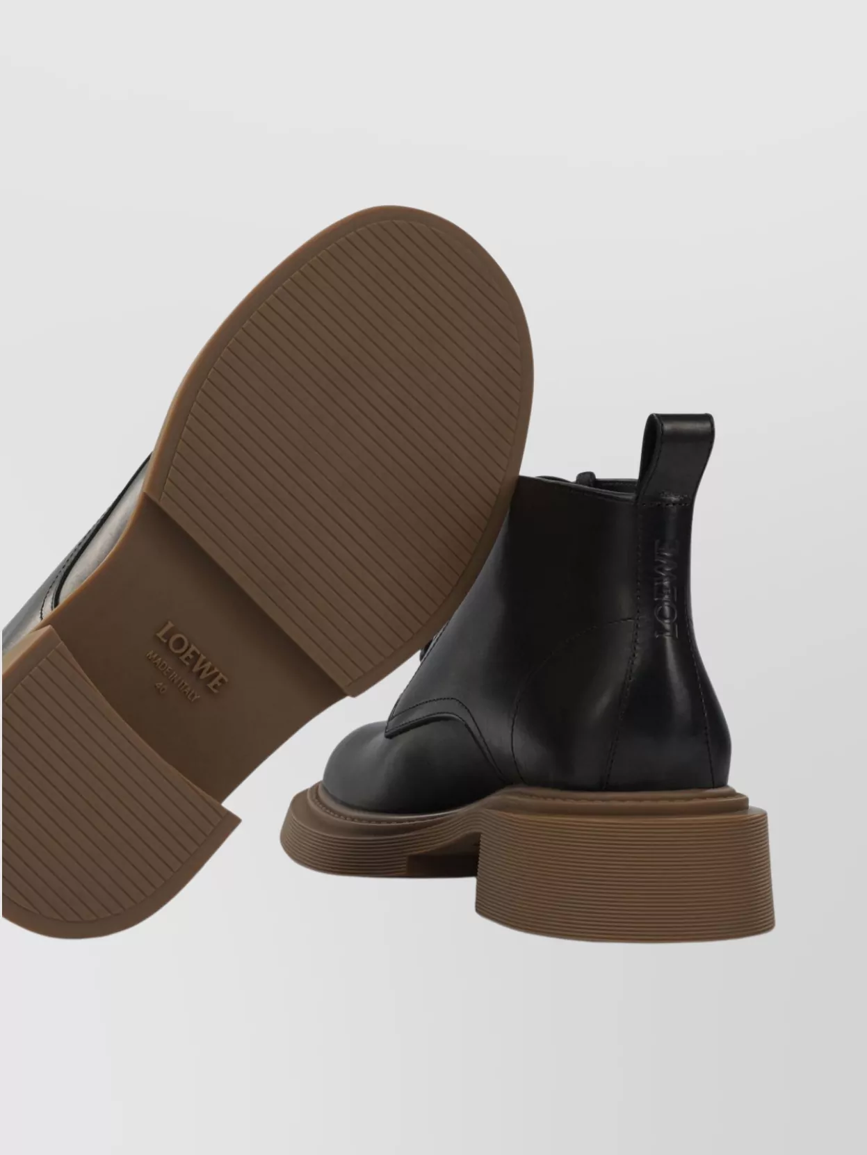 Loewe Chunky Sole Ankle Boots With Pull Tab