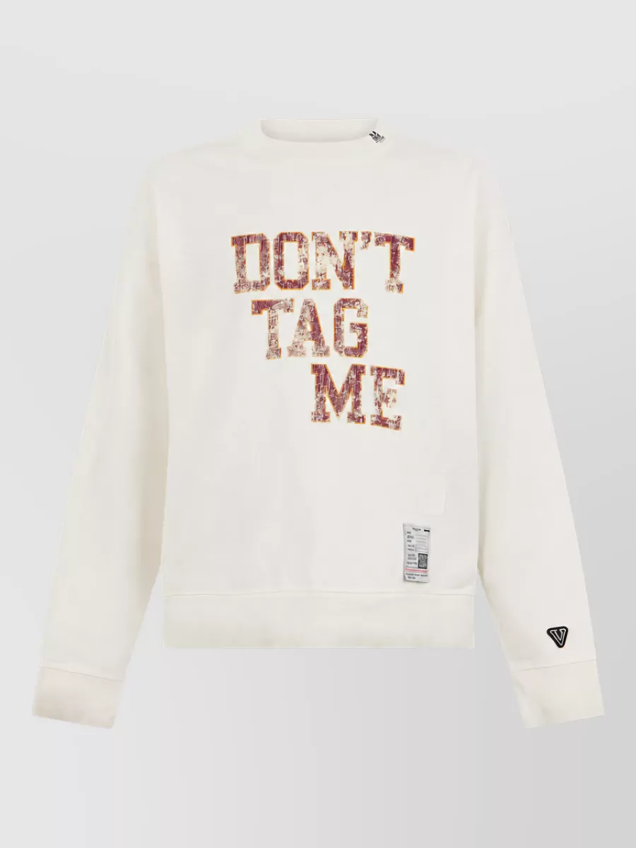 Maison Mihara Yasuhiro cotton long-sleeve text-print top