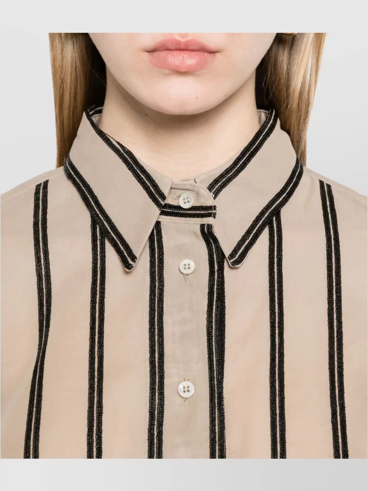 Brunello Cucinelli Vertical Striped Cotton Shirt