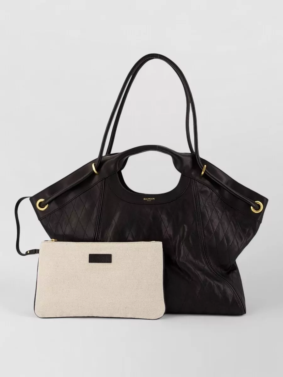 Balmain large lambskin tote bag