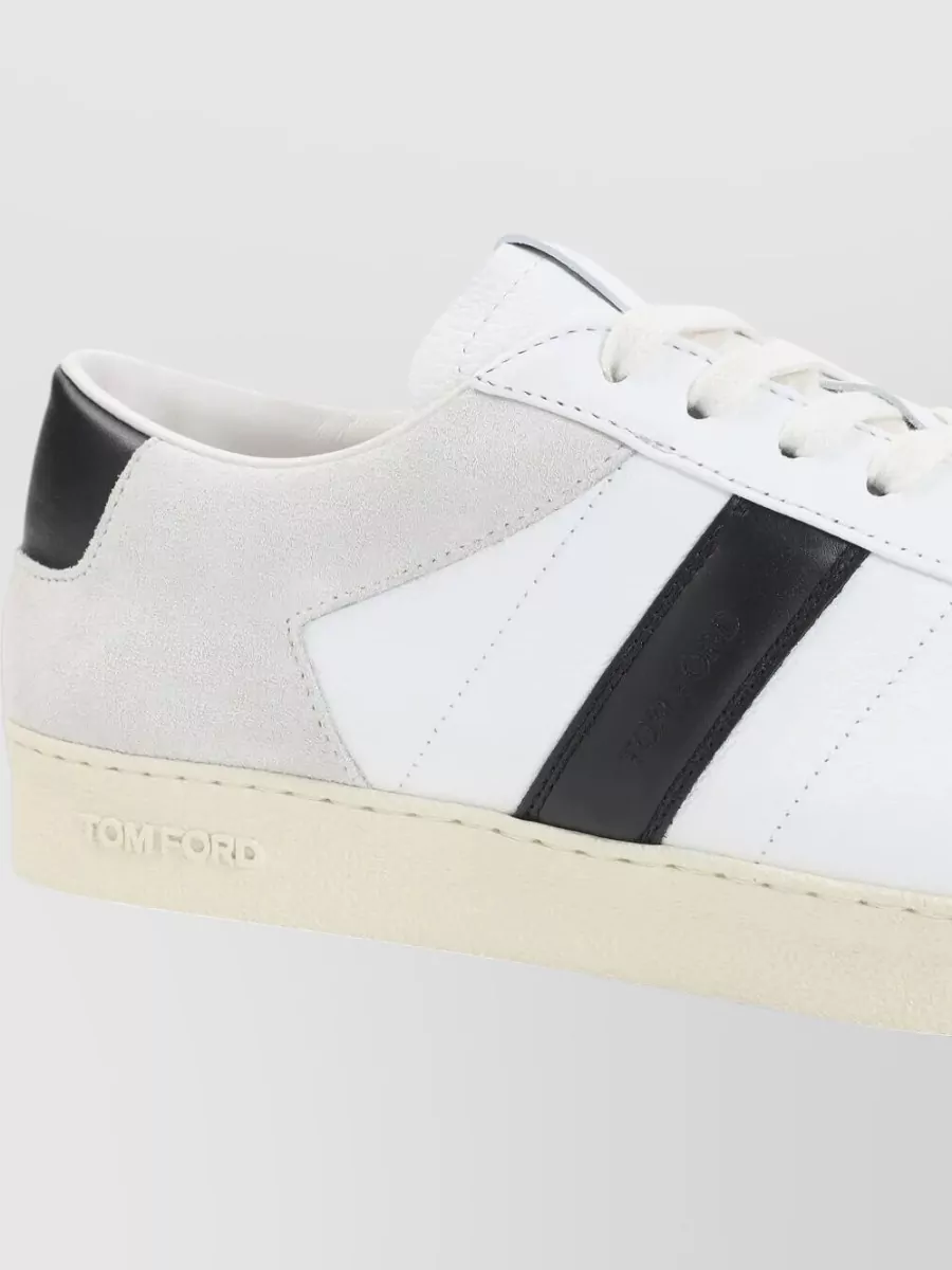 Tom Ford Grain Leather Suede Low Top Sneakers