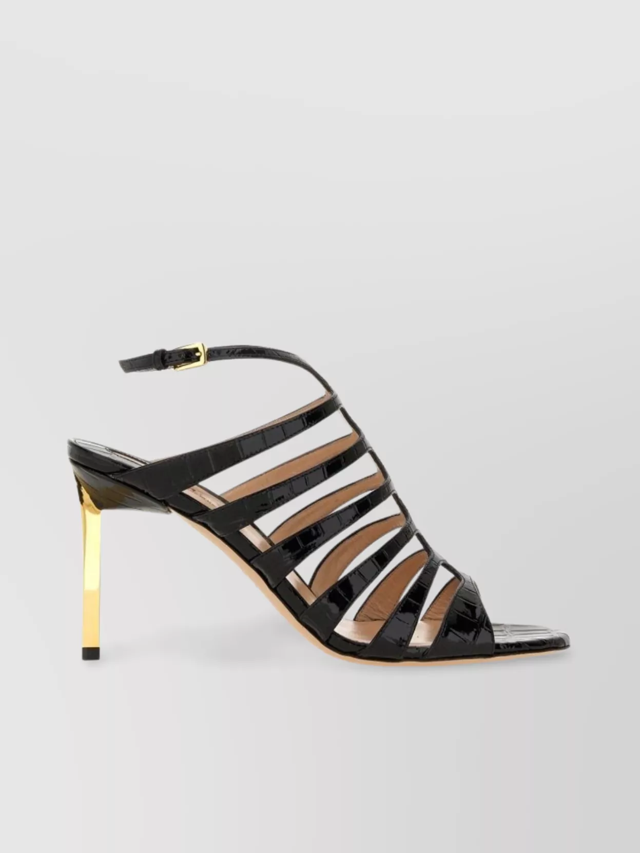 Tom Ford Croc-Embossed Leather Strappy Sandals