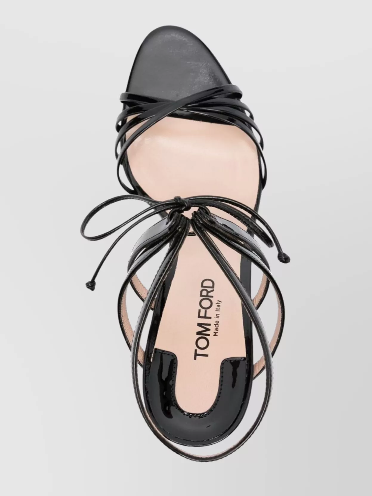 Tom Ford Black Patent Leather Angelica Heeled Sandals In Grey