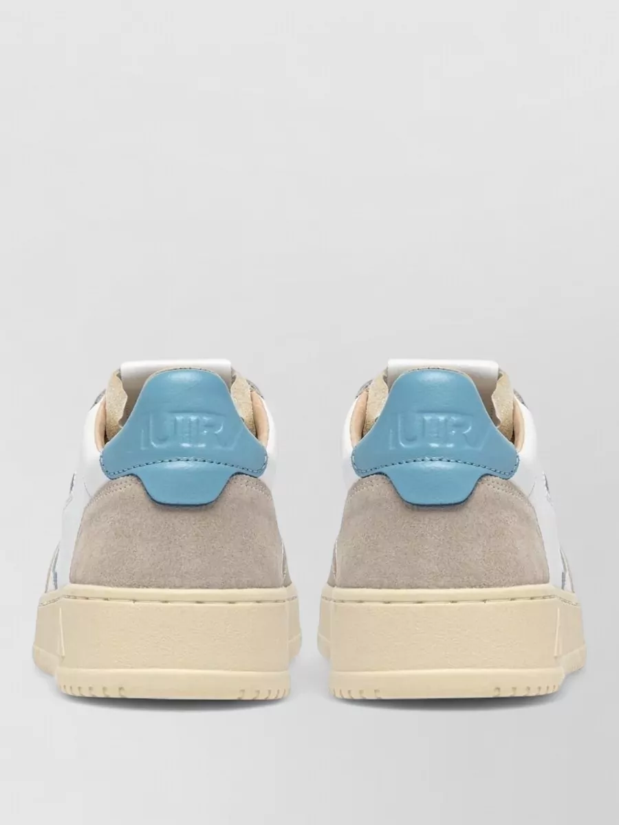 Autry Medialist Low Leather Sneakers Contrast Heel In Multi