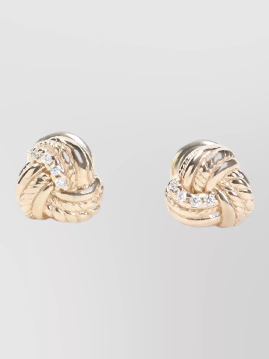 Bottega Veneta Crystal-Embellished Knotted Stud Earrings