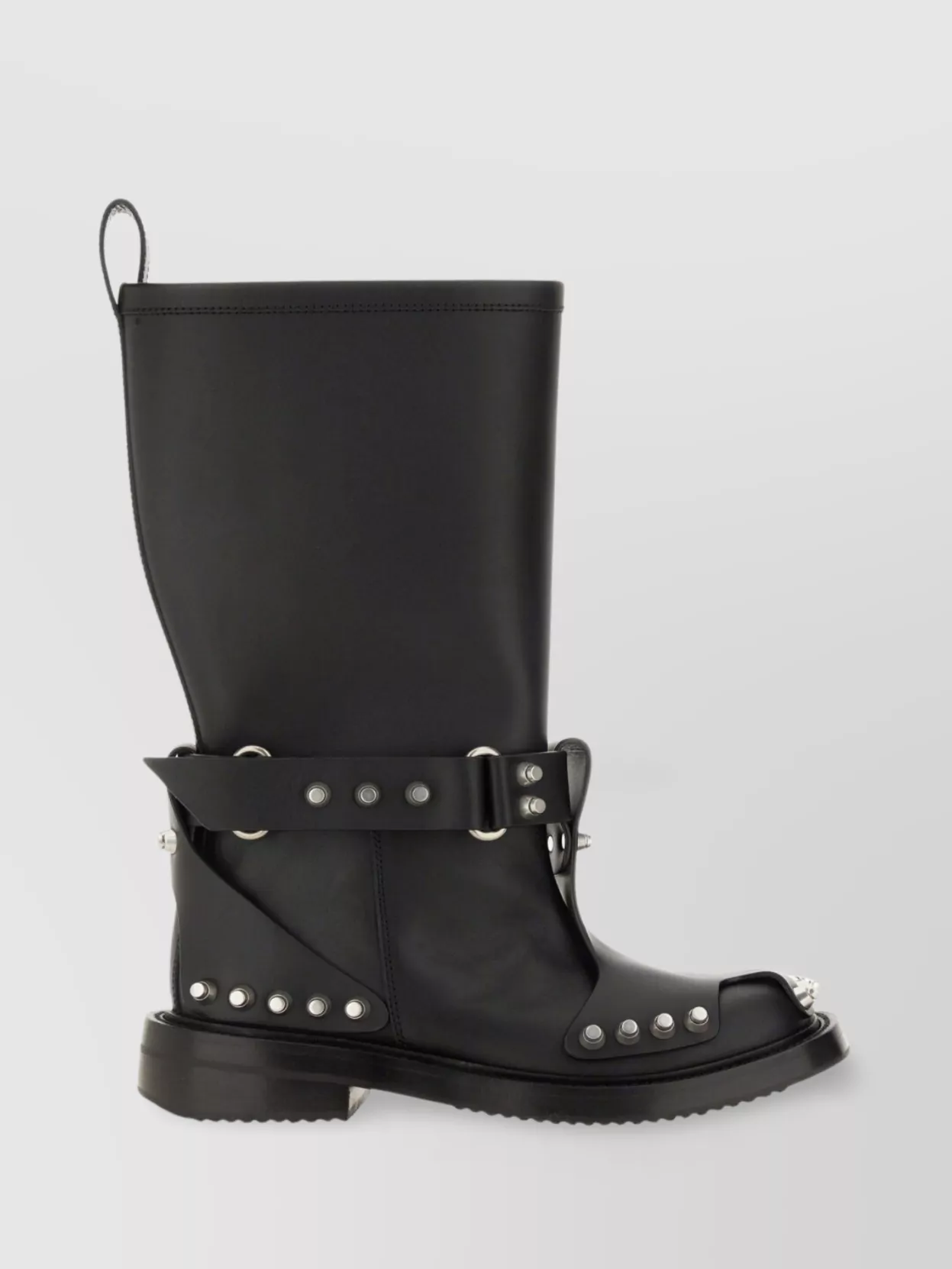 ALEXANDER WANG STUDDED KNEE LENGTH ROUND TOE BOOTS