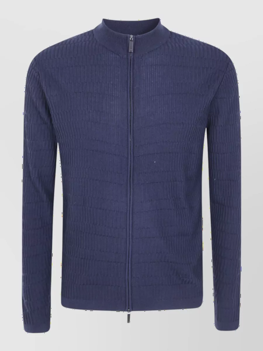 Emporio Armani Virgin Wool Round Neck Cardigan