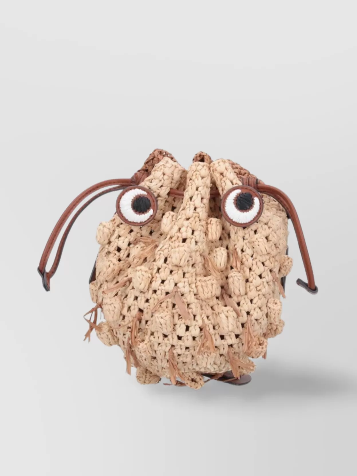 Anya Hindmarch Eye Embellished Leather Accent Woven Shoulder Bag