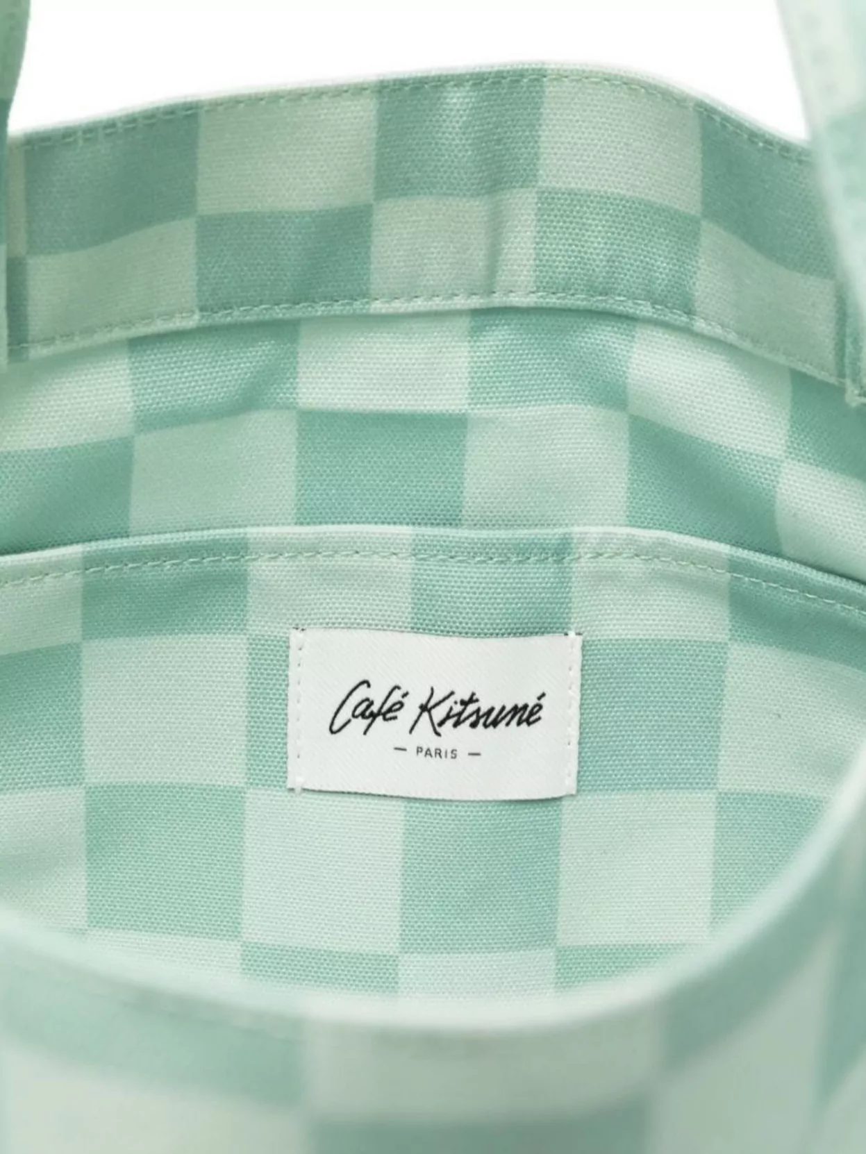Maison Kitsuné Checkered Tote Bag Dual Handles