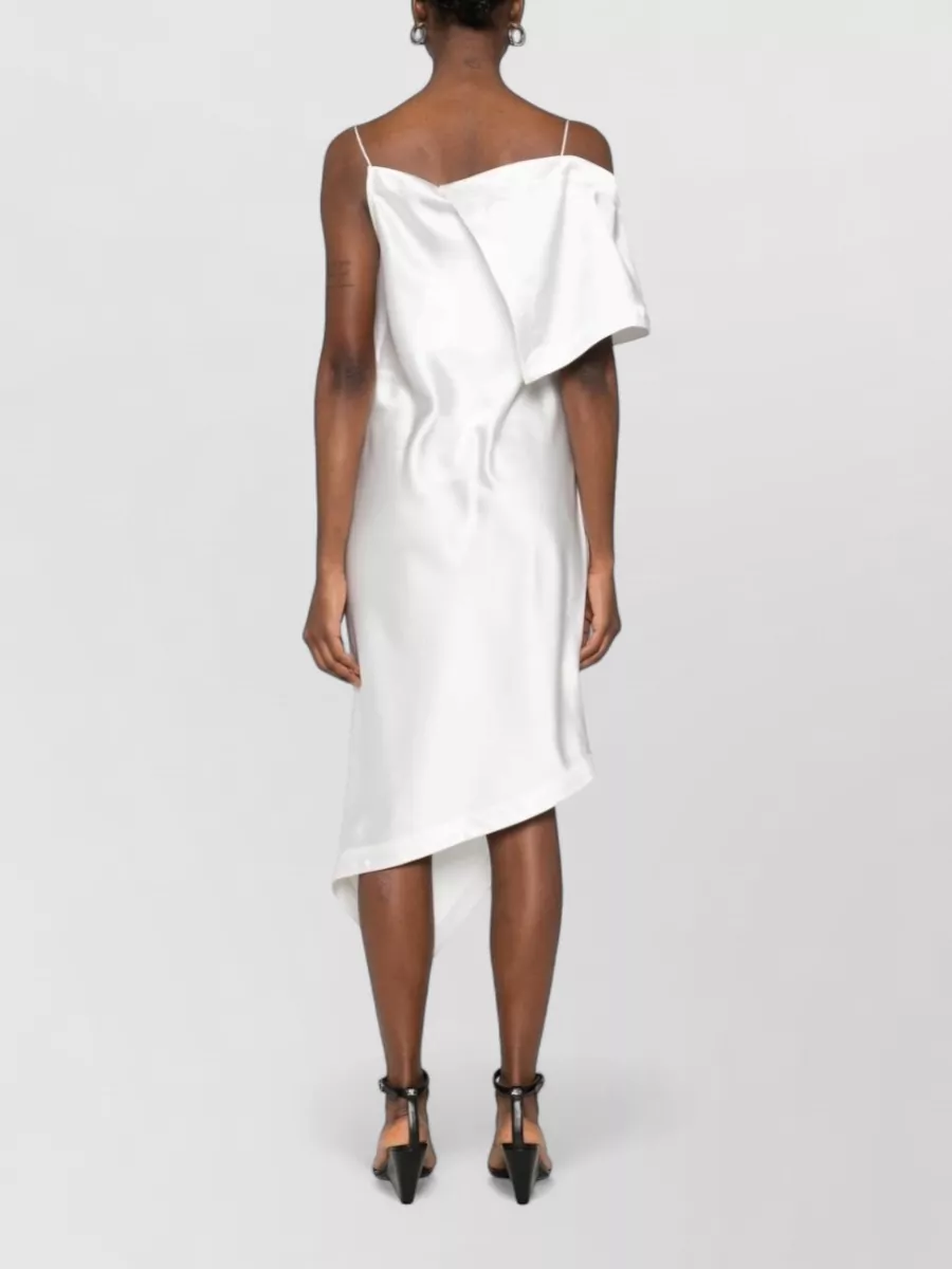 Iro Draped Asymmetric Cowl Neck Spaghetti Strap Midi Dress