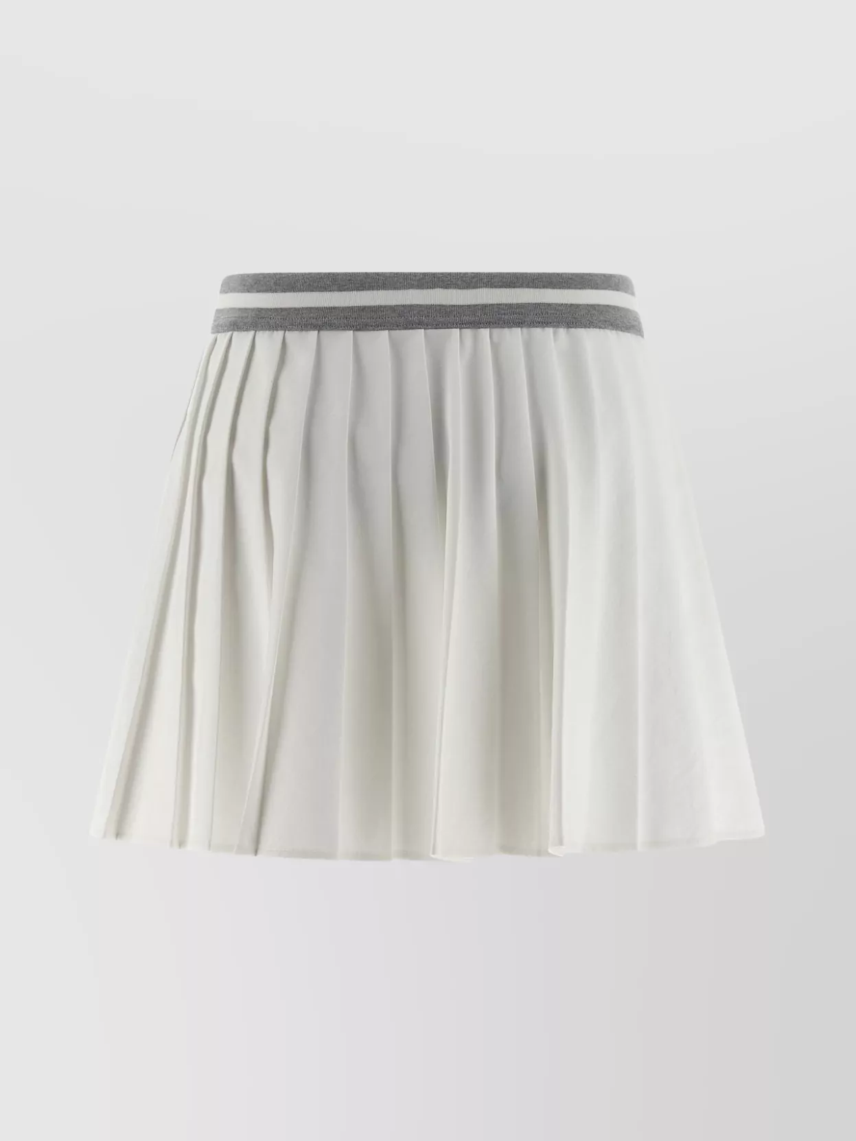Brunello Cucinelli Skirt With Contrast Trim And Pleats In White
