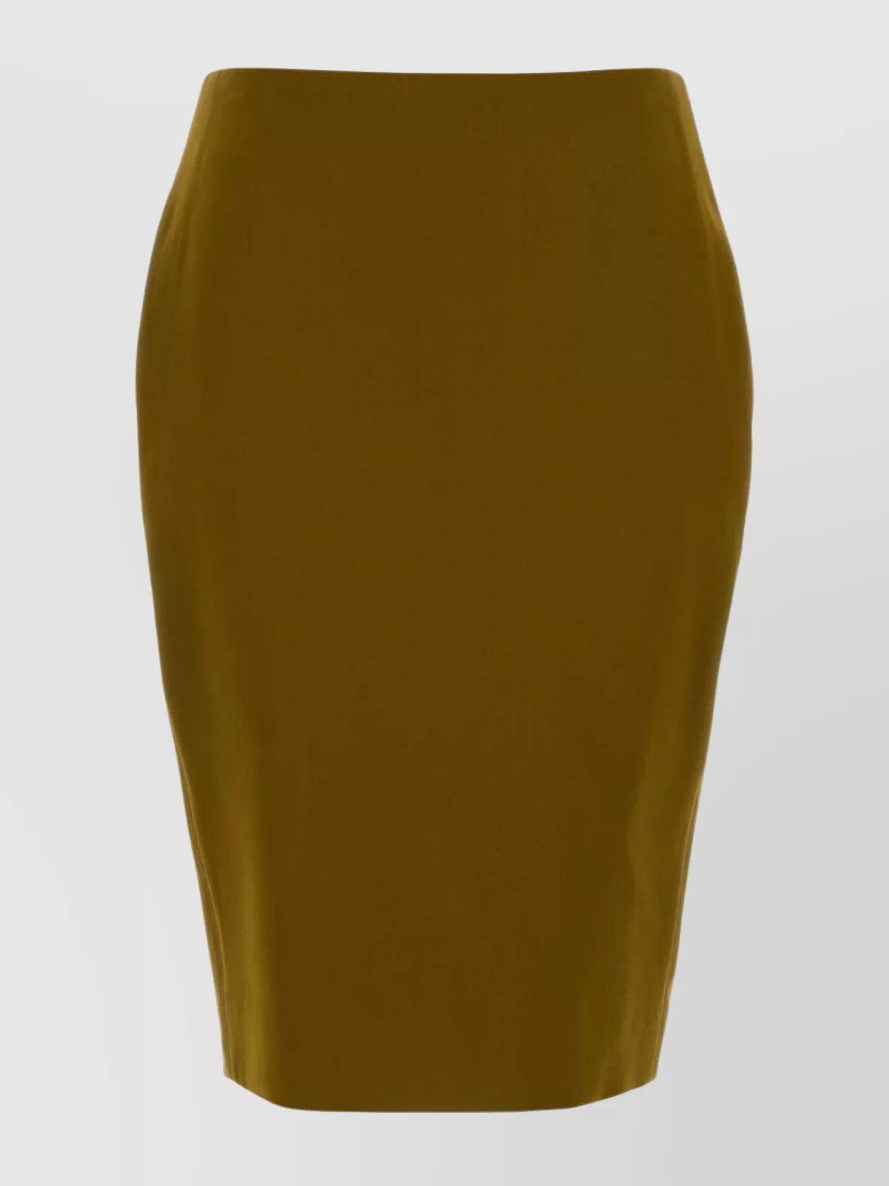 Saint Laurent High Waist Stretch Viscose Blend Skirt In Brown