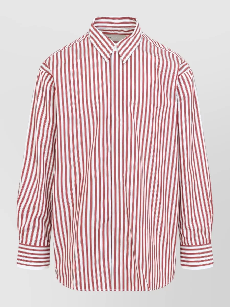 Ami Paris striped oversized cotton shirt