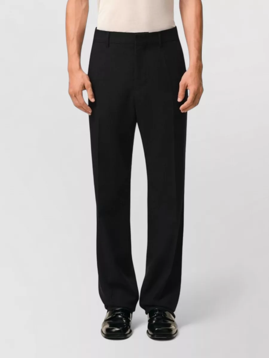 Ami Paris Virgin Wool Straight-Leg Trousers