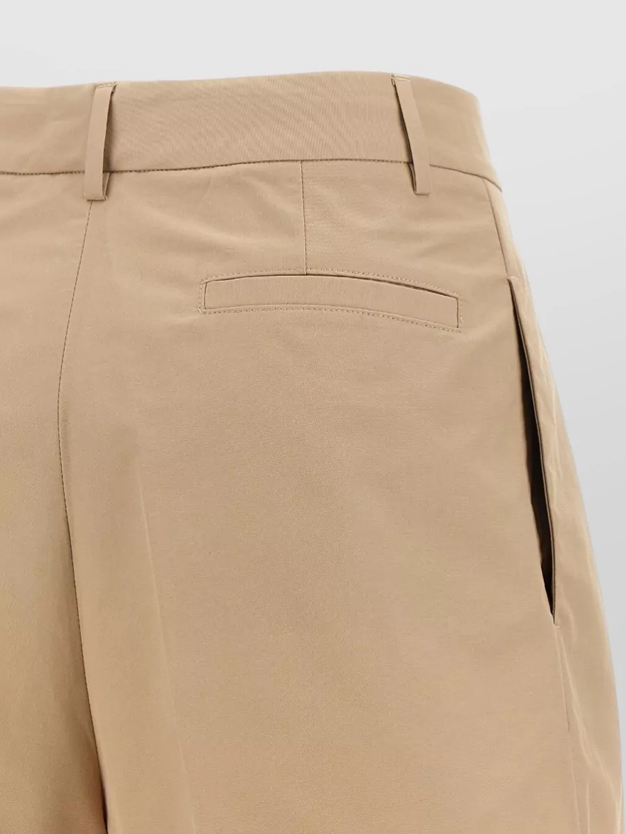 Fabiana Filippi Cotton Wide-Leg Pleated Knee-Length Bermuda Shorts