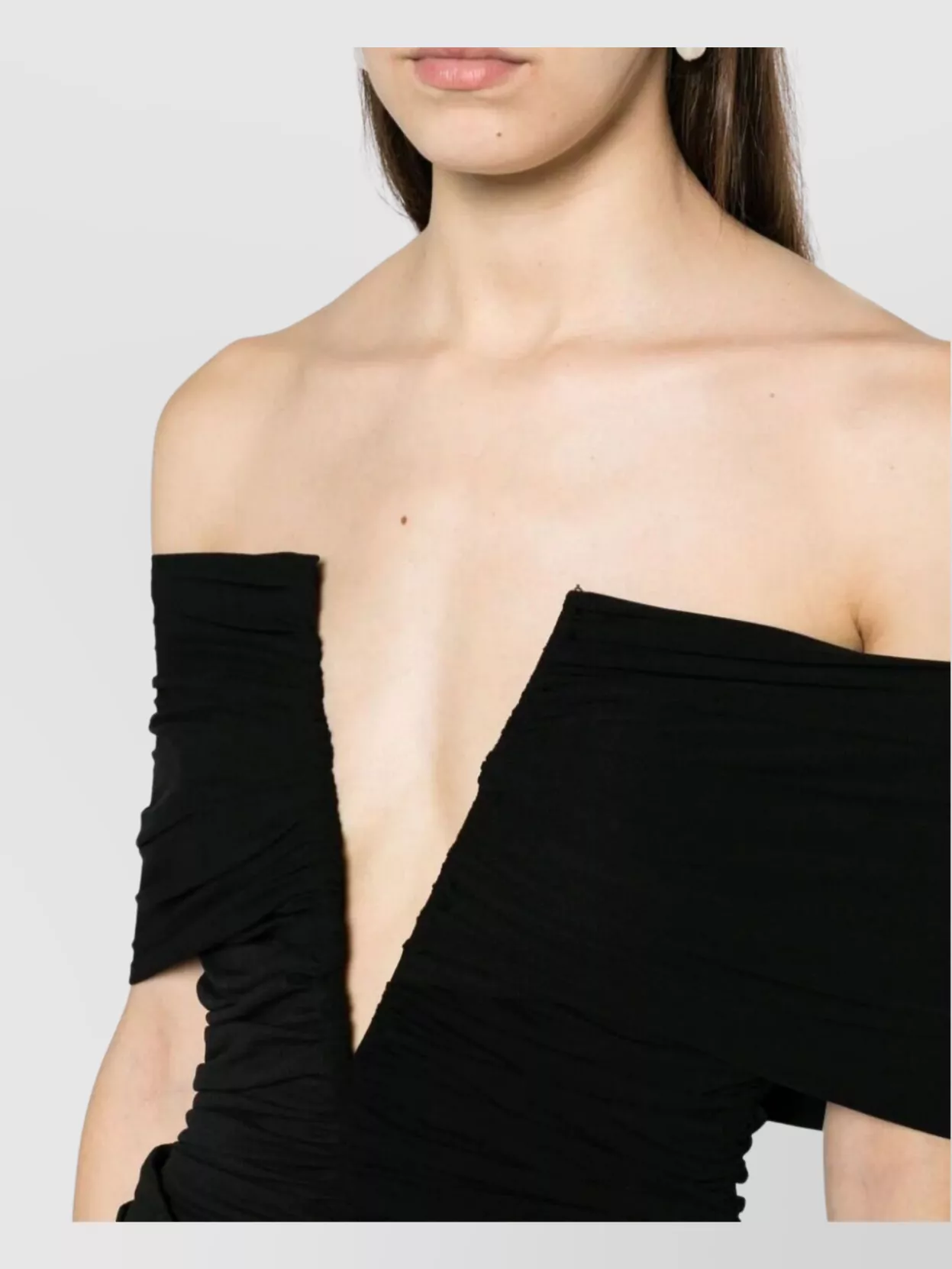 Magda Butrym V-Neckline Blouse With Off-The-Shoulder Design