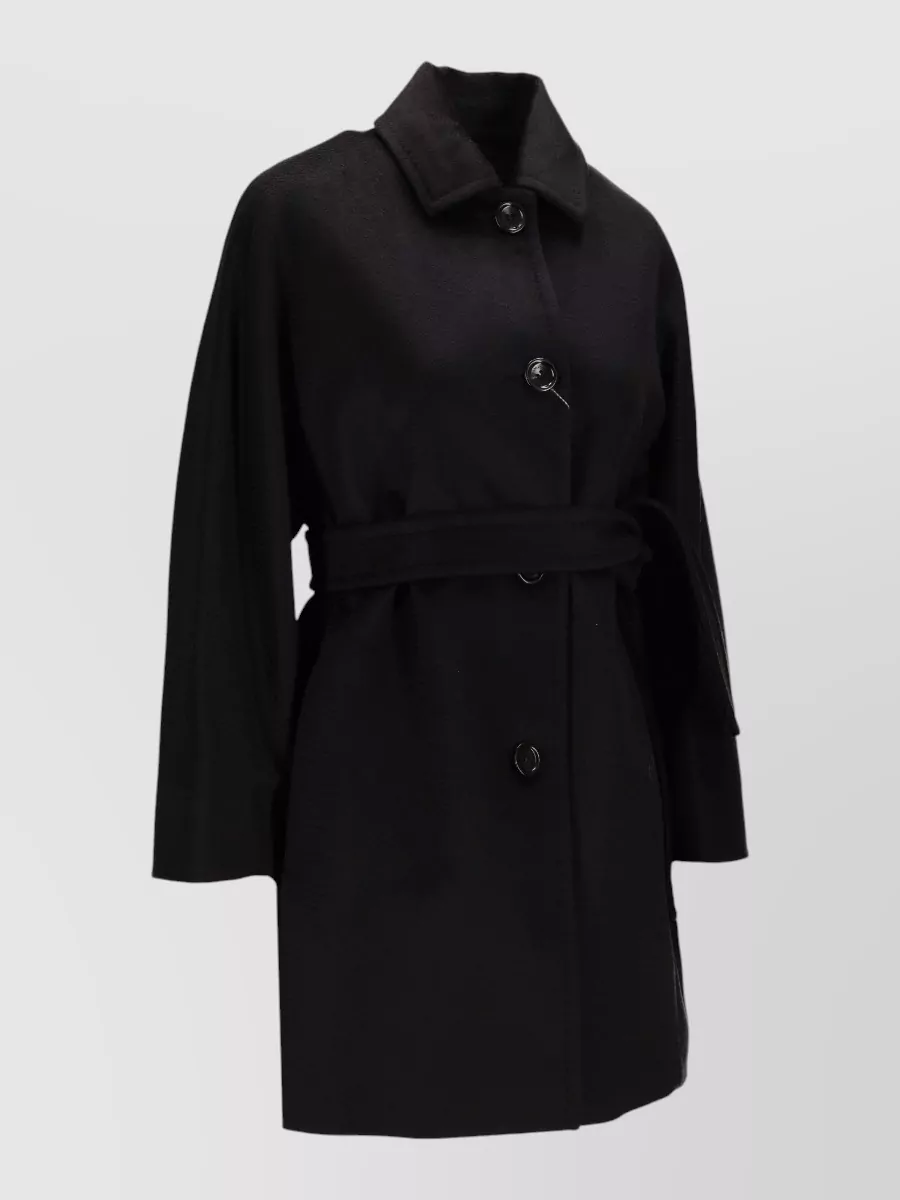 Max Mara Belted Coat Long Sleeves Collared Neck