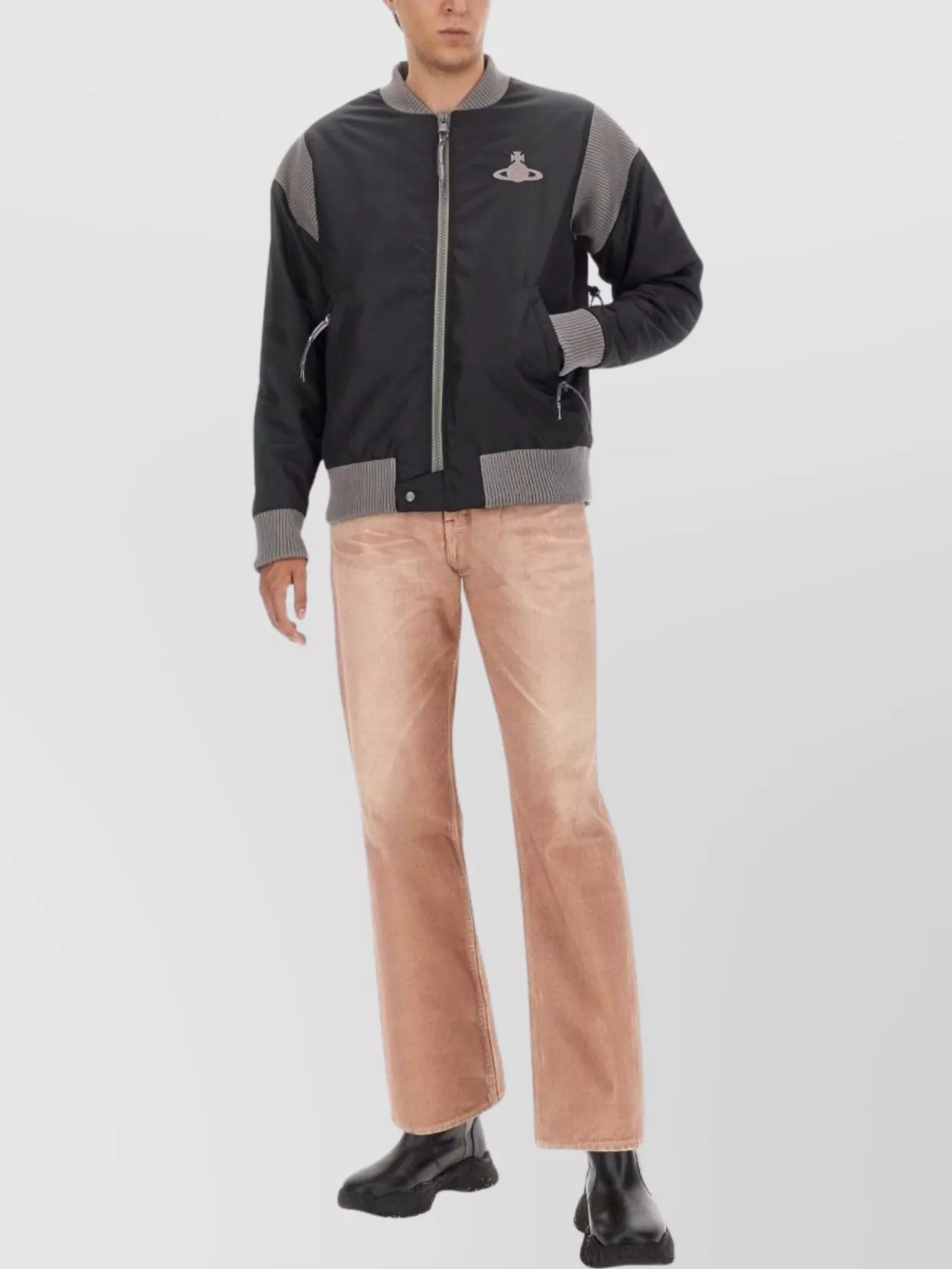 Shop Vivienne Westwood Logo Embroidered Bomber Jacket