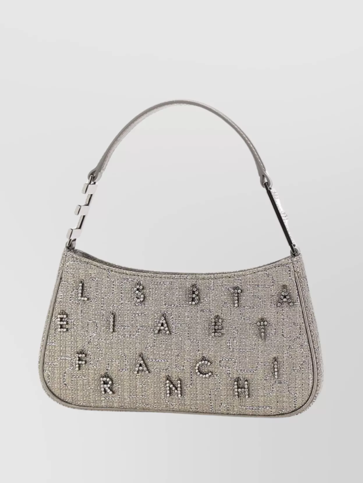 Shop Elisabetta Franchi Crystal Charm Shoulder Bag