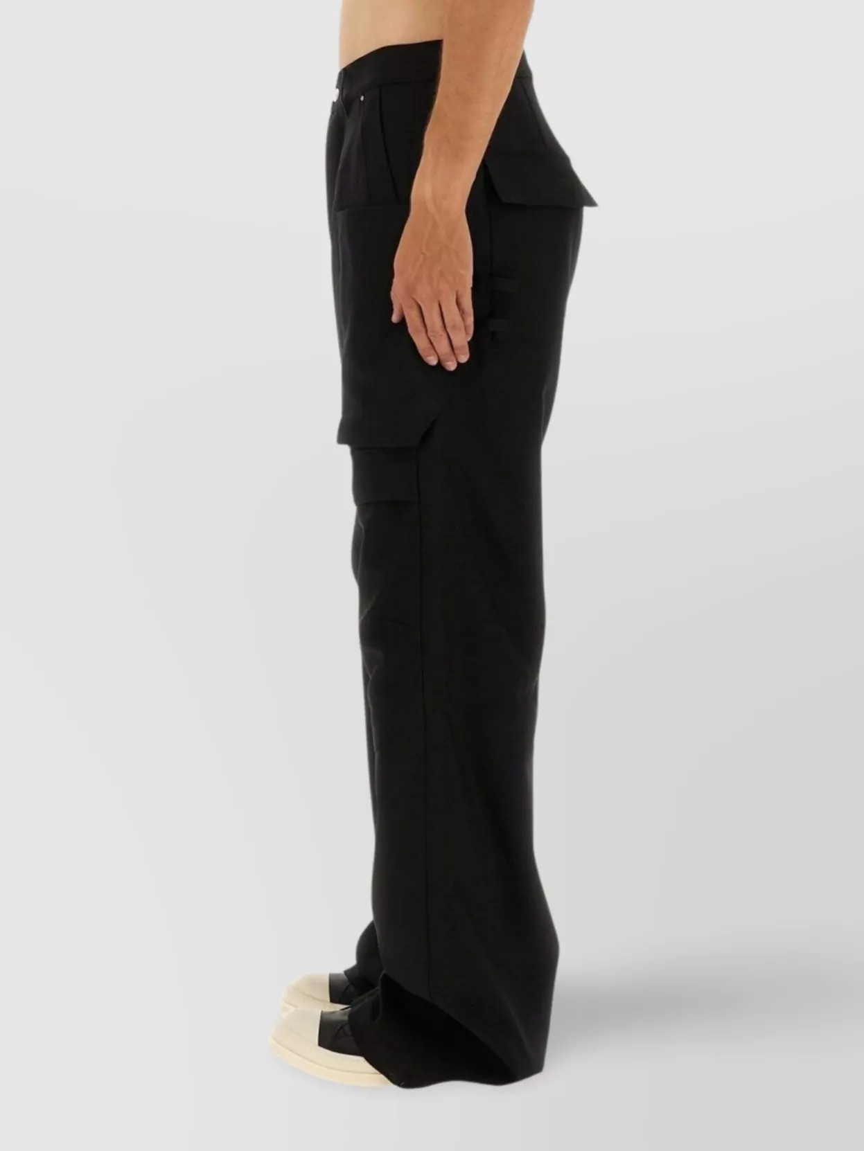 Rick Owens Stefan Wide Leg Cargo Pants With Pockets