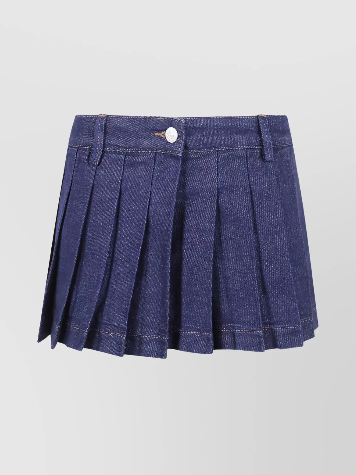7 For All Mankind Mini Skirt With Pleated Design And Belt Loops