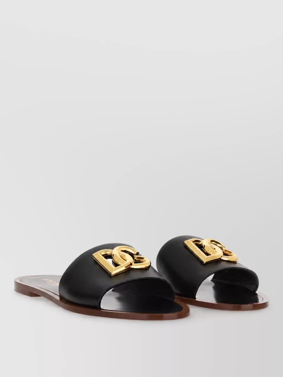 Dolce&Gabbana Leather Slide Sandals