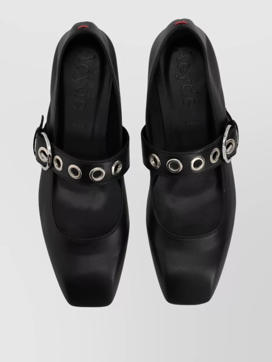 Aeyde Leather Mary Jane Ballerina Shoes