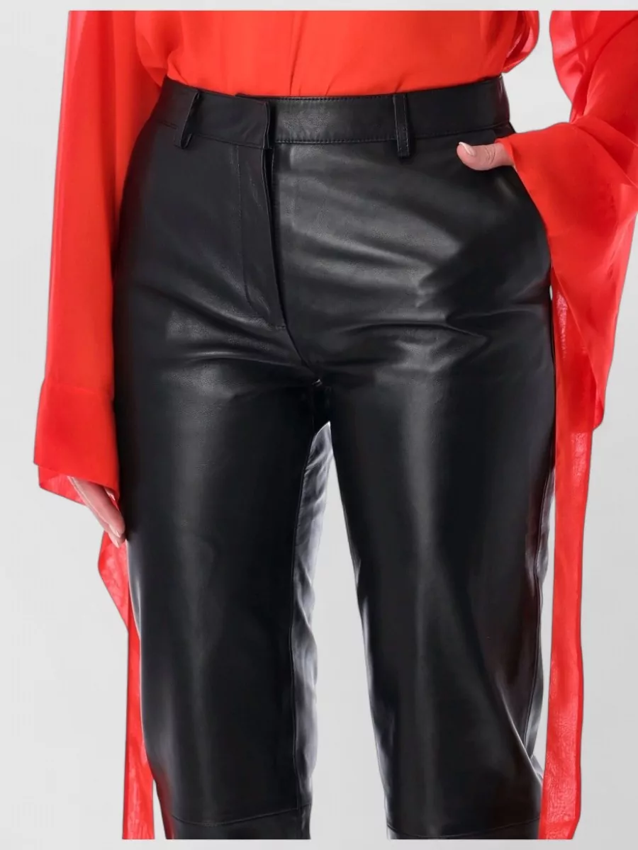 The Frankie Shop Leather Slim-Fit Cropped Capri Pants