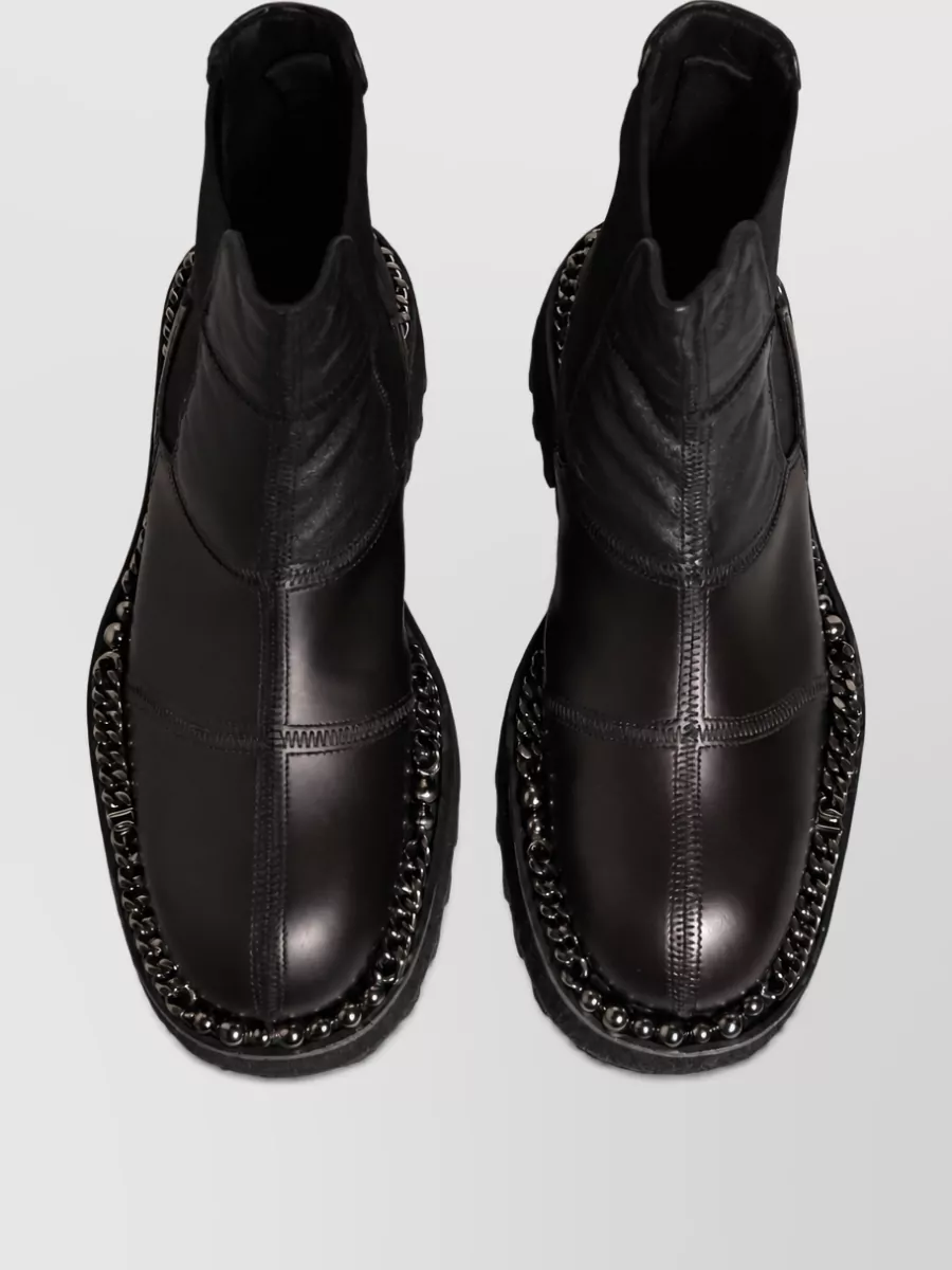 Dolce&Gabbana Leather Slip On Chelsea Boots