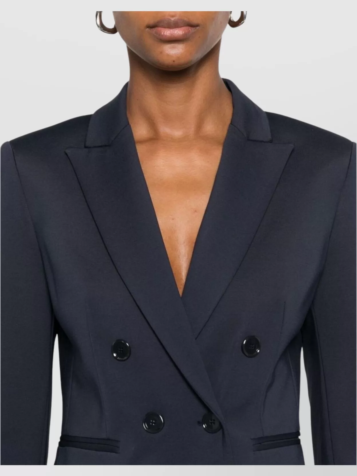 Pinko Tailored Double-breasted Blazer With Deep V-neckline