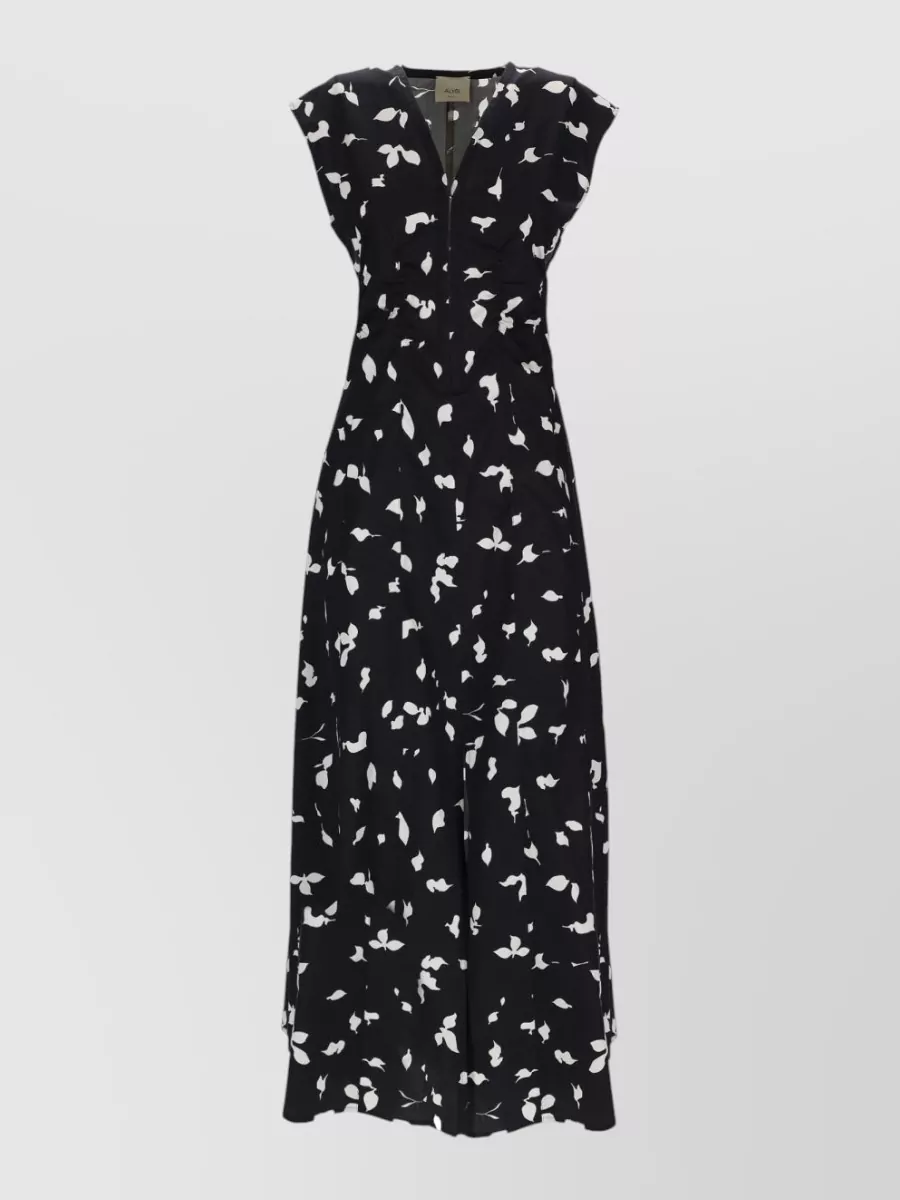 Alysi cotton v-neck maxi dress
