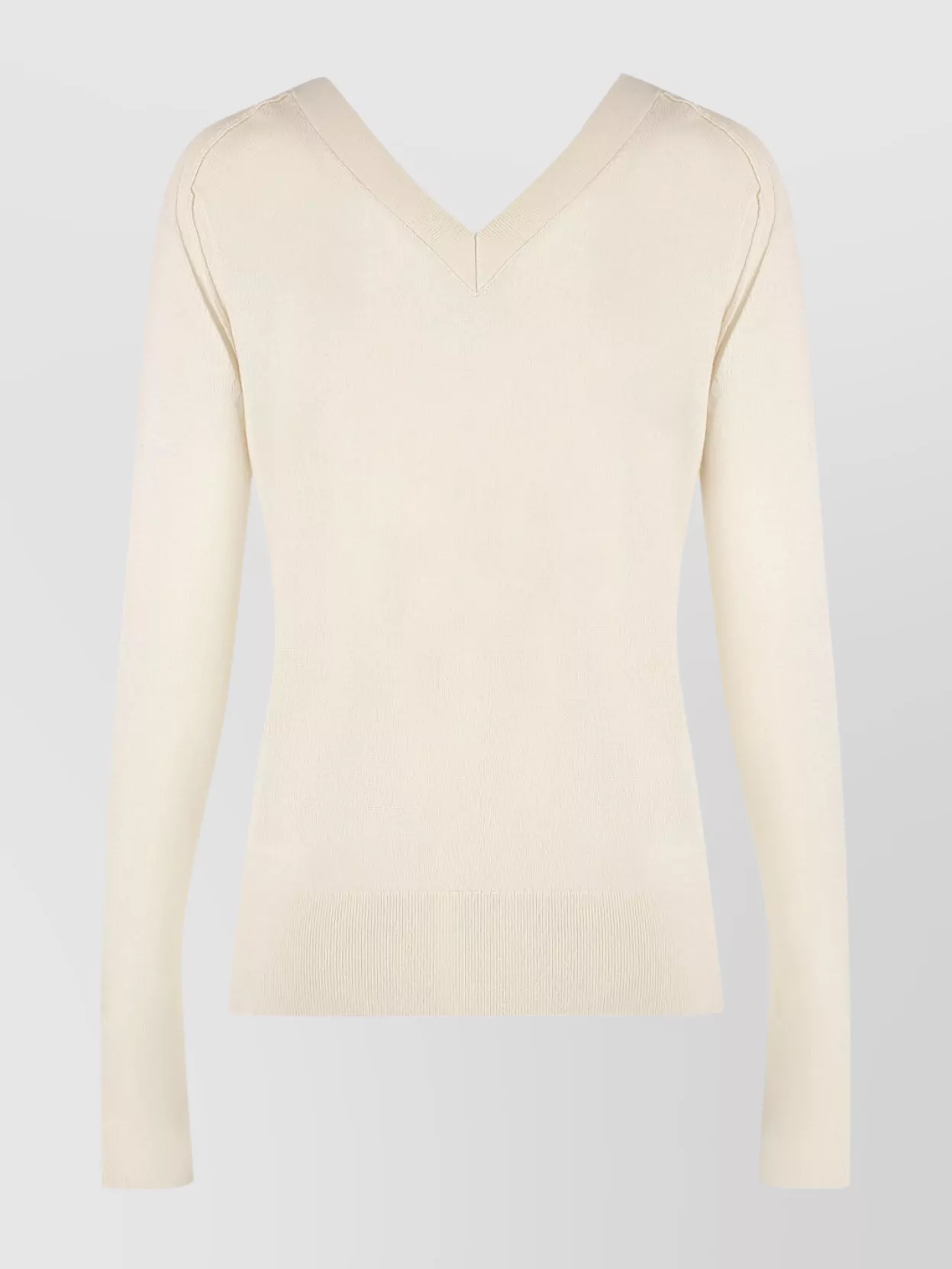 Calvin Klein Wool V-Neck Sweater With Ribbed Knit