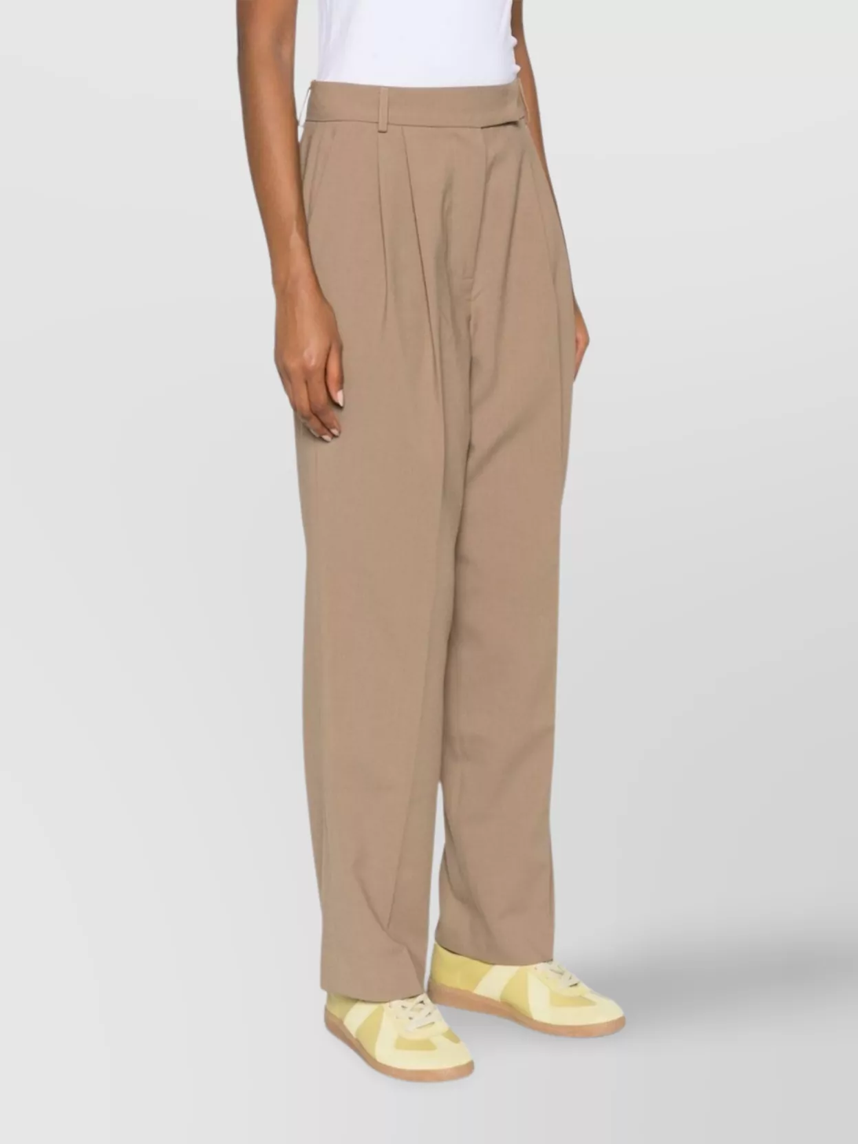 THE FRANKIE SHOP TENCEL HIGH WAIST WIDE LEG TROUSERS