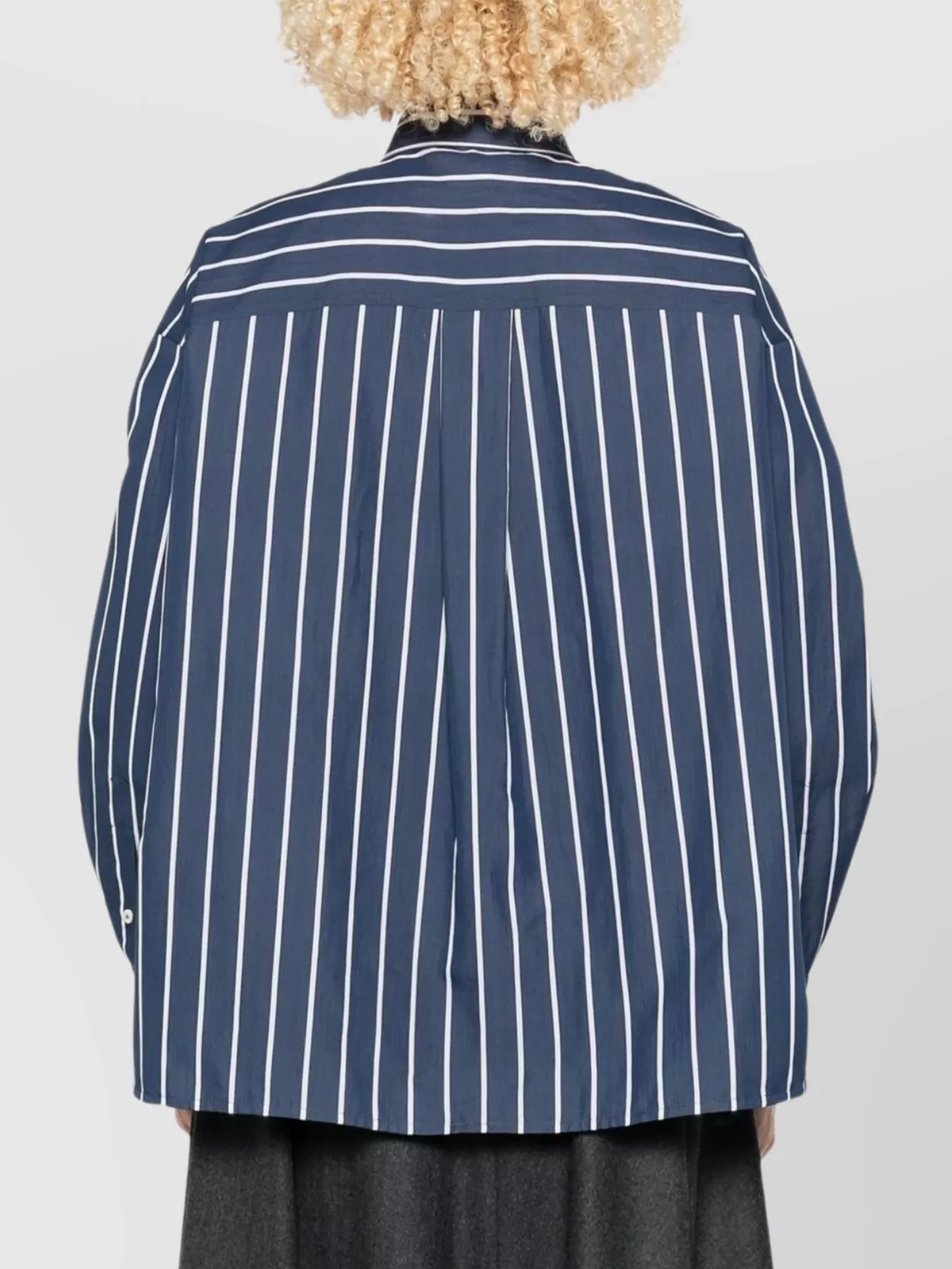 Brunello Cucinelli Striped Cotton Shirt Chest Pocket In Blue
