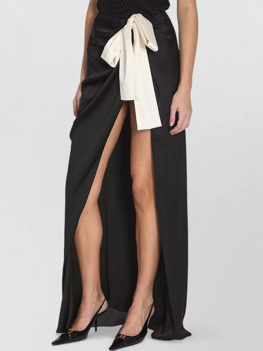 Saint Laurent Silk Draped Wrap Skirt