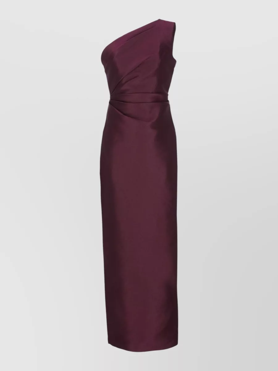 Solace London Polyester One-Shoulder Draped Maxi Dress
