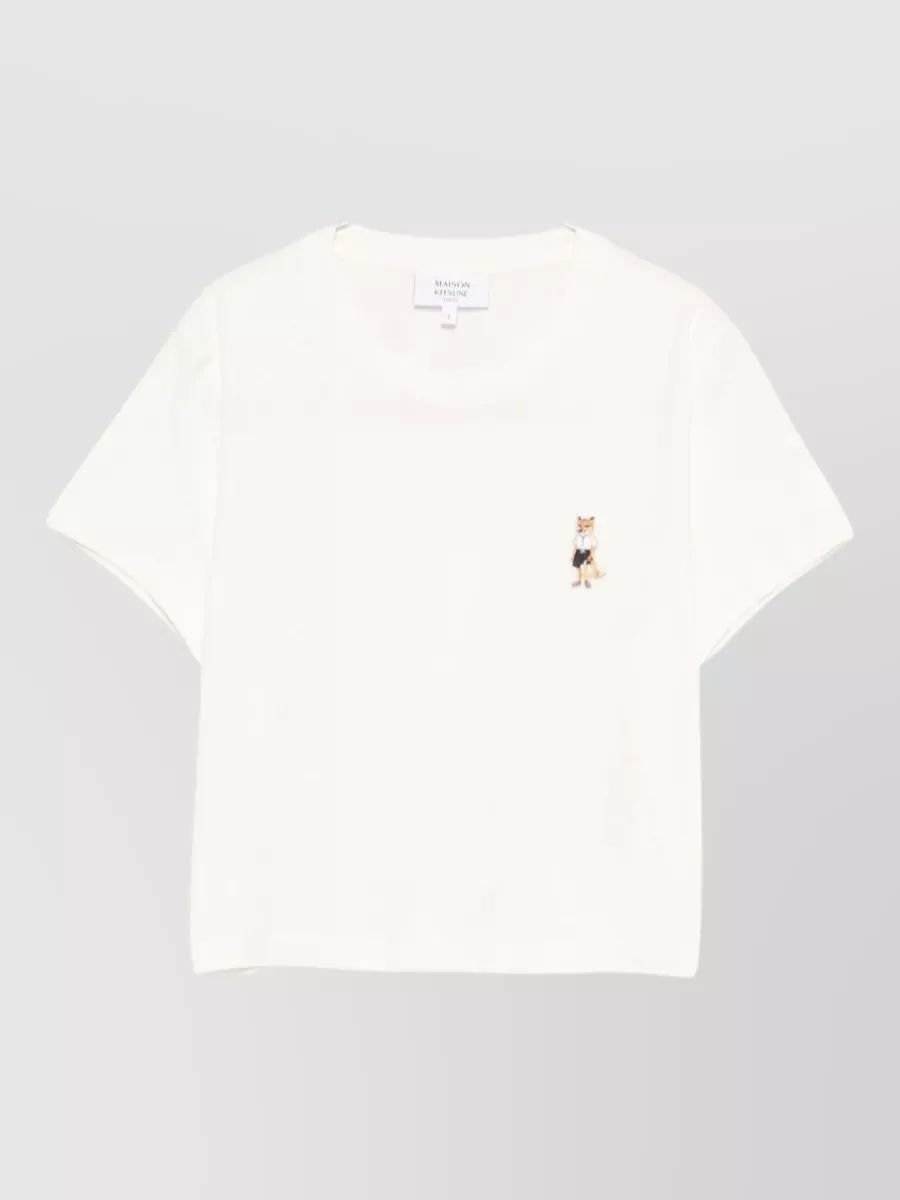 Maison Kitsuné Fox Cotton T Shirt Short Sleeves Cropped